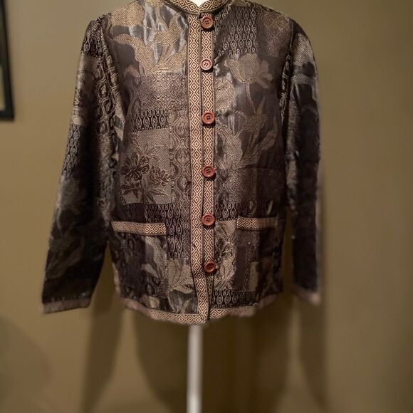 Tudor Court Tapestry Blazer Jacket Size Medium Classic Blazer Dressy - Picture 3 of 15